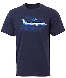   Boeing 737 Graphic Profile T-shirt (Blue) 110010010760