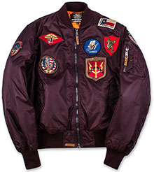 Бомбер Top Gun MA-1 Nylon Bomber Jacket with Patches (maroon) TGJ1540P