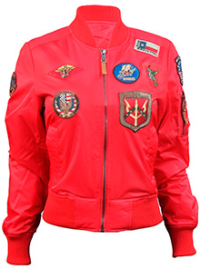 Жіночий бомбер Miss Top Gun MA-1 jacket with patches (red) TGJ1573P