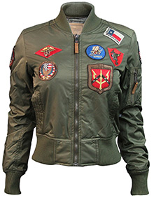 Жіночий бомбер Miss Top Gun MA-1 jacket with patches (оливковий)