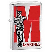 Запальничка Zippo Marines, США (brushed chrome) 21104
