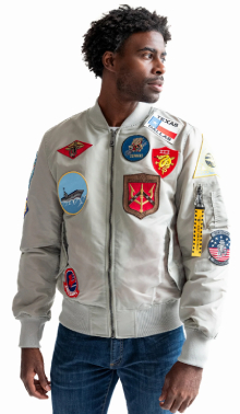  Top Gun "OFFICIAL PATCHES" MA-1 Nylon Bomber (grey) TGJ2320