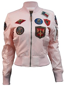 Жіночий бомбер Miss Top Gun MA-1 jacket with patches (рожевий)