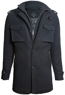Пальто бушлат Top Gun Men’s Slim Fit Wool Pea Coat (black) TGJ1402