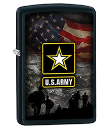 Запальничка Zippo U.S. Army Logo and Soldiers, США (black matte) 80945